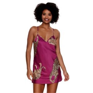 Jaguar print silk chemise- New with tags!
